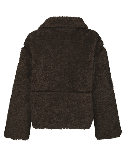Neo Noir - Castor Faux Fur Jakke - Dark Brown